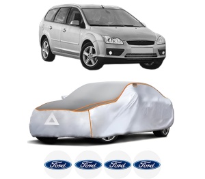 Husa Prelata Antigrindina Auto FORD FOCUS II Turnier (DA_, FFS, DS) din 2004-2012, Protectie auto contra intemperiilor la grindina, Waterproof, 4x Stickere auto FORD - Img 2