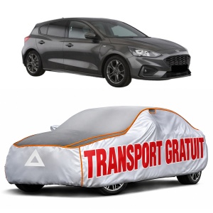 Husa Prelata Antigrindina Auto FORD FOCUS IV (HN) din 2018-2022, Protectie auto contra intemperiilor la grindina, Waterproof, 4x Stickere auto FORD