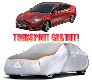 Husa Prelata Antigrindina Auto FORD MONDEO V Hatchback (CE) din 2014-2019, Protectie auto contra intemperiilor la grindina, Waterproof, 4x Stickere auto FORD
