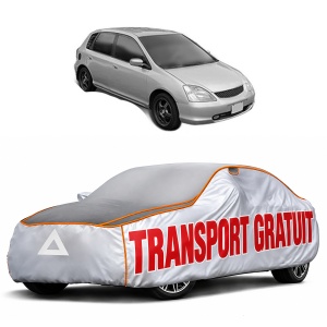 Husa Prelata Antigrindina Auto HONDA CIVIC VII Hatchback (EU, EP, EV) din 2000-2005, Protectie auto contra intemperiilor la grindina, Waterproof, 4x Stickere auto HONDA