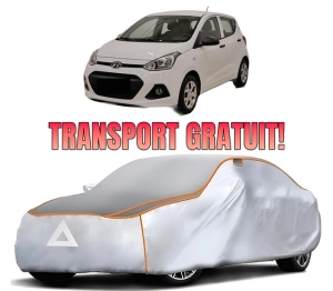 Husa Prelata Antigrindina Auto HYUNDAI i10 II Saloon din 2015, Protectie auto contra intemperiilor la grindina, Waterproof, 4x Stickere auto HYUNDAI