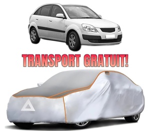 Husa Prelata Antigrindina Auto KIA RIO II (JB) din 2005-2011, Protectie auto contra intemperiilor la grindina, Waterproof, 4x Stickere auto KIA