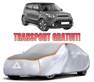 Husa Prelata Antigrindina Auto KIA SOUL II (PS) din 2014-2018, Protectie auto contra intemperiilor la grindina, Waterproof, 4x Stickere auto KIA