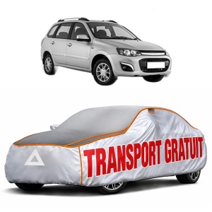 Husa Prelata Antigrindina Auto LADA KALINA Estate (1117) din 2004-2013, Protectie auto contra intemperiilor la grindina, Waterproof, 4x Stickere auto LADA