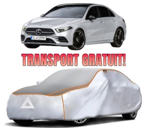 Husa Prelata Antigrindina Auto MERCEDES-BENZ A-CLASS Saloon (V177) din 2018-2022, Protectie auto contra intemperiilor la grindina, Waterproof, 4x Stickere auto MERCEDES-BENZ