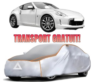 Husa Prelata Antigrindina Auto NISSAN 370Z Coupe (Z34) din 2009-2013, Protectie auto contra intemperiilor la grindina, Waterproof, 4x Stickere auto NISSAN