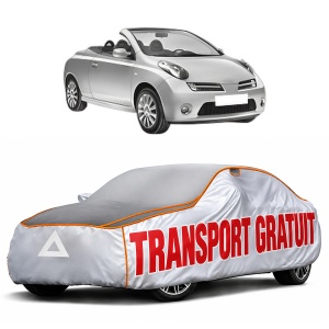 Husa Prelata Antigrindina Auto NISSAN MICRA C+C III (K12) din 2005-2010, Protectie auto contra intemperiilor la grindina, Waterproof, 4x Stickere auto NISSAN