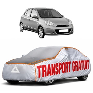 Husa Prelata Antigrindina Auto NISSAN MICRA IV (K13K, K13KK) din 2010-2015, Protectie auto contra intemperiilor la grindina, Waterproof, 4x Stickere auto NISSAN