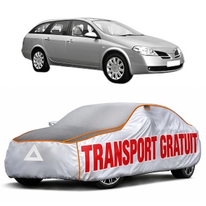 Husa Prelata Antigrindina Auto NISSAN PRIMERA Estate (WP12) din 2001-2007, Protectie auto contra intemperiilor la grindina, Waterproof, 4x Stickere auto NISSAN