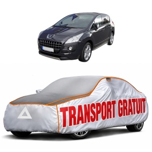 Husa Prelata Antigrindina Auto PEUGEOT 3008 I MPV (0U_) din 2009-2016, Protectie auto contra intemperiilor la grindina, Waterproof, 4x Stickere auto PEUGEOT