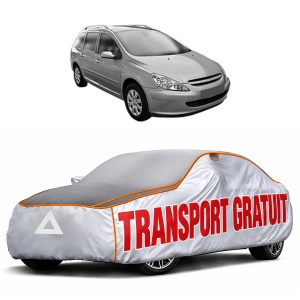 Husa Prelata Antigrindina Auto PEUGEOT 307 SW Estate Van (3E_, 3H_) din 2003-2009, Protectie auto contra intemperiilor la grindina, Waterproof, 4x Stickere auto PEUGEOT