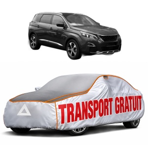 Husa Prelata Antigrindina Auto PEUGEOT 5008 II (MC_, MJ_, MR_, M4_) din 2016-2023, Protectie auto contra intemperiilor la grindina, Waterproof, 4x Stickere auto PEUGEOT