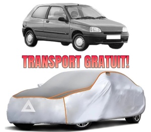 Husa Prelata Antigrindina Auto RENAULT CLIO II Hatchback Van (SB0/1/2_) din 1998-2010, Protectie auto contra intemperiilor la grindina, Waterproof, 4x Stickere auto RENAULT