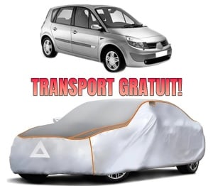 Husa Prelata Antigrindina Auto RENAULT SCENIC II (JM0/1_) din 2003-2009, Protectie auto contra intemperiilor la grindina, Waterproof, 4x Stickere auto RENAULT