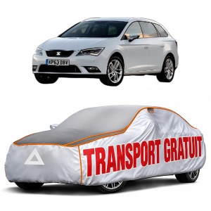 Husa Prelata Antigrindina Auto SEAT LEON ST Estate Van (5F8) din 2014-2020, Protectie auto contra intemperiilor la grindina, Waterproof, 4x Stickere auto SEAT