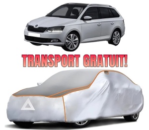 Husa Prelata Antigrindina Auto SKODA FABIA III Estate (NJ5) din 2014-2022, Protectie auto contra intemperiilor la grindina, Waterproof, 4x Stickere auto SKODA