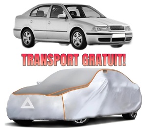 Husa Prelata Antigrindina Auto SKODA Octavia I (1U2) din 1996-2010, Protectie auto contra intemperiilor la grindina, Waterproof, 4x Stickere auto SKODA