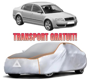 Husa Prelata Antigrindina Auto SKODA SUPERB I (3U4) din 2001-2008, Protectie auto contra intemperiilor la grindina, Waterproof, 4x Stickere auto SKODA