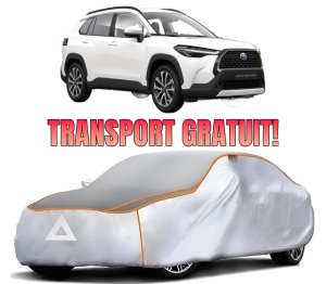 Husa Prelata Antigrindina Auto TOYOTA COROLLA CROSS (ZVG1_, ZSG1_, MXGH1_, MXGA1_) din 2022-2023, Protectie auto contra intemperiilor la grindina, Waterproof, 4x Stickere auto TOYOTA - Img 1