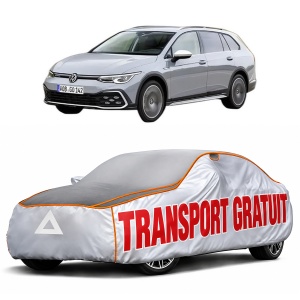 Husa Prelata Antigrindina Auto Volskwagen GOLF ALLTRACK VIII (CG5) din 2020-2024, Protectie auto contra intemperiilor la grindina, Waterproof, 4x Stickere auto Volskwagen