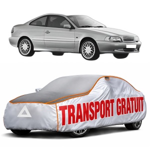 Husa Prelata Antigrindina Auto VOLVO C70 I Coupe (872) din 1997-2002, Protectie auto contra intemperiilor la grindina, Waterproof, 4x Stickere auto VOLVO