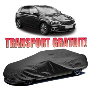 Husa prelata auto pentru FIAT TIPO Hatchback (356_, 357_) 2016 - 2020, culoare negru, material textil impermeabil, rezistanta la intemperii praf UV, CARPASSION Husa Protectie