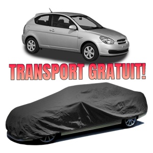 Husa prelata auto pentru HYUNDAI ACCENT III (MC) 2005 - 2010, culoare negru, material textil impermeabil, rezistanta la intemperii praf UV, CARPASSION Husa Protectie