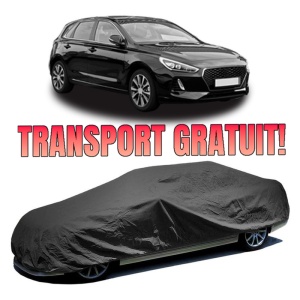Husa prelata auto pentru HYUNDAI i30 (PDE, PD, PDEN) 2016 - 2020, culoare negru, material textil impermeabil, rezistanta la intemperii praf UV, CARPASSION Husa Protectie