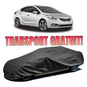Husa prelata auto pentru KIA CERATO III Saloon (YD) 2013 - 2017, culoare negru, material textil impermeabil, rezistanta la intemperii praf UV, CARPASSION Husa Protectie