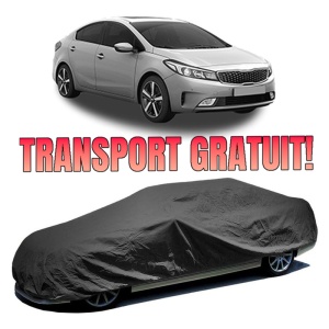 Husa prelata auto pentru KIA CERATO IV Saloon (BD, BDM) 2018, culoare negru, material textil impermeabil, rezistanta la intemperii praf UV, CARPASSION Husa Protectie