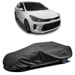 Husa prelata auto pentru KIA RIO IV Hatchback Van (YB, SC, FB) 2017, culoare negru, material textil impermeabil, rezistanta la intemperii praf UV, CARPASSION Husa Protectie - Img 2