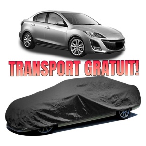 Husa prelata auto pentru MAZDA 3 Saloon (BL) 2008 - 2014, culoare negru, material textil impermeabil, rezistanta la intemperii praf UV, CARPASSION Husa Protectie