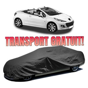 Husa prelata auto pentru PEUGEOT 207 CC (WD_) 2007 - 2015, culoare negru, material textil impermeabil, rezistanta la intemperii praf UV, CARPASSION Husa Protectie