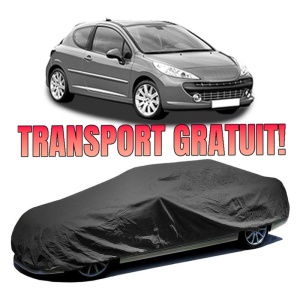 Husa prelata auto pentru PEUGEOT 207 (WA_, WC_) 2006 - 2015, culoare negru, material textil impermeabil, rezistanta la intemperii praf UV, CARPASSION Husa Protectie