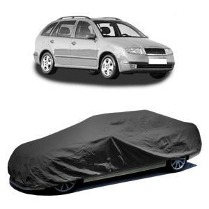 Husa prelata auto pentru SKODA FABIA I Combi (6Y5) 2000 - 2007, culoare negru, material textil impermeabil, rezistanta la intemperii praf UV, CARPASSION Husa Protectie - Img 2