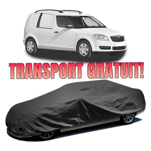 Husa prelata auto pentru SKODA ROOMSTER Praktik (5J) 2007 - 2015, culoare negru, material textil impermeabil, rezistanta la intemperii praf UV, CARPASSION Husa Protectie