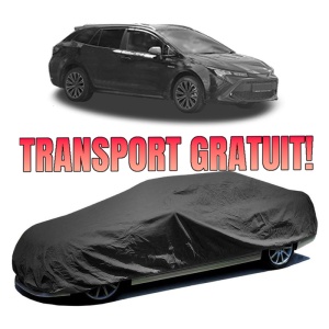 Husa prelata auto pentru TOYOTA COROLLA Estate (_E21_) 2019, culoare negru, material textil impermeabil, rezistanta la intemperii praf UV, CARPASSION Husa Protectie
