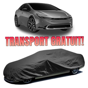 Husa prelata auto pentru TOYOTA PRIUS (_W6_) 2023, culoare negru, material textil impermeabil, rezistanta la intemperii praf UV, CARPASSION Husa Protectie