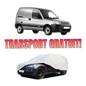 Husa tip prelata auto CITROEN BERLINGO / BERLINGO FIRST Box Body/MPV (M_) din 1996-2011, Culoare Gri, material textil impermeabil, rezistanta la intemperii praf UV, CARPASSION Husa Protectie, 4 Stickere auto cu CITROEN