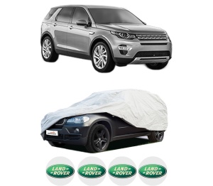 Husa tip prelata auto LAND ROVER DISCOVERY SPORT (L550) din 2014-2022, Culoare Gri, material textil impermeabil, rezistanta la intemperii praf UV, CARPASSION Husa Protectie, 4 Stickere auto cu LAND ROVER - Img 2