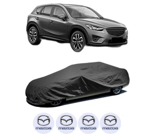 Husa tip prelata auto MAZDA CX-5 (KE, GH) din 2011-2017, Culoare Negru, material textil impermeabil, rezistanta la intemperii praf UV, CARPASSION Husa Protectie, 4 Stickere auto cu MAZDA - Img 2