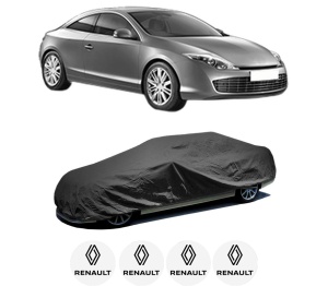 Husa tip prelata auto RENAULT LAGUNA Coupe (DT0/1) din 2008-2015, Culoare Negru, material textil impermeabil, rezistanta la intemperii praf UV, CARPASSION Husa Protectie, 4 Stickere auto cu RENAULT - Img 2