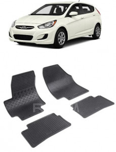 Hyundai Accent, Hatchback, fabricat din 2006 - 2010, set covorase auto dedicate, din cauciuc 100% Premium accesorii pentru autoturismul tau - masina v157511