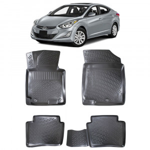 Hyundai Elantra V 2010-2015 Set 4 covorase auto din cauciuc tip tavita premium line 3D accesorii pentru autoturismul tau - masina v242146
