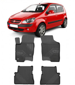 Hyundai Getz Din 2002 - 2008, Hatchback , Set Covorase Auto Tip Tavita Premium 3D, din cauciuc accesorii pentru autoturismul tau - masina v166498