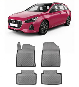 Hyundai I30 III, Combi, Din 02.2017 - Prezent , Set Covorase Auto Tip Tavita Premium 3D, din cauciuc accesorii pentru autoturismul tau - masina v170638