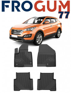 Hyundai Santa Fe III Din 09.2012 - 07.2018, Suv , Set Covorase Auto Tip Tavita Premium 3D, din cauciuc accesorii pentru autoturismul tau - masina v166469