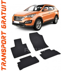 Hyundai Santa Fe IV Hybrid Facelift, Suv, fabricat din 11.2020 - Prezent, set covorase auto dedicate, din cauciuc 100% Premium accesorii pentru autoturismul tau - masina v153601