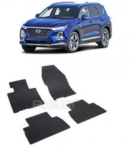 Hyundai Santa Fe IV, Suv, fabricat din 08.2018 - 2020, set covorase auto dedicate, din cauciuc 100% Premium accesorii pentru autoturismul tau - masina v161129