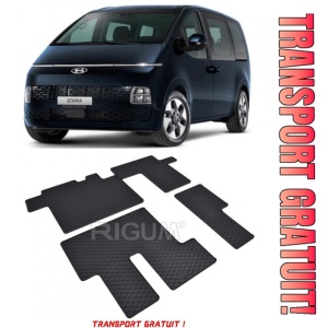 Hyundai Staria set covorase auto dedicate, din cauciuc dedicate Hyundai Staria fabricatie 2022 - prezent, caroserie van, randul 2 si randul 3, 9 locuri - Transport Gratuit